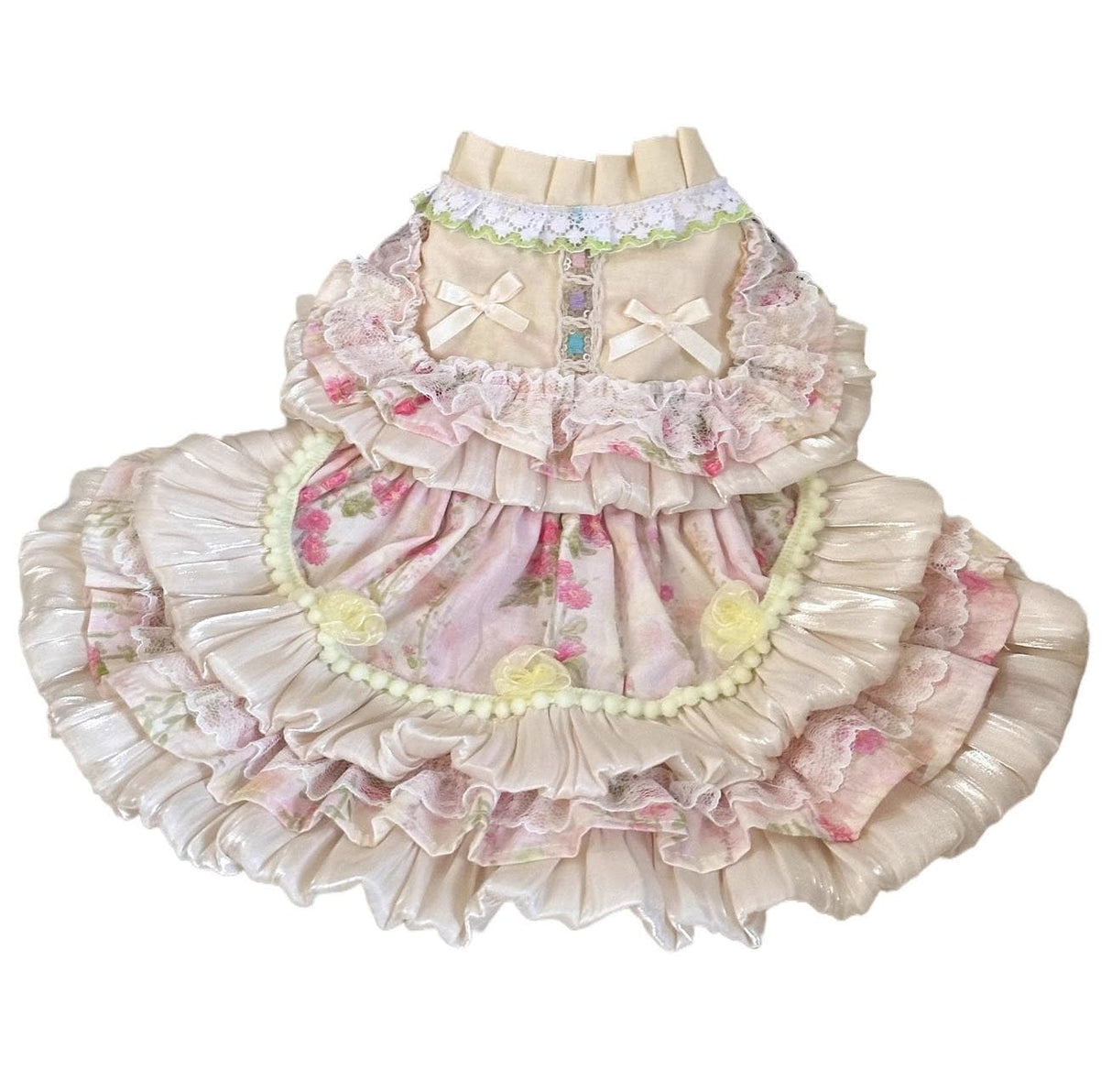 MaruPet Elegant Princess Lace Dress Tutu Queen Style with Bowknot for Small, Extra Small Dog Teddy, Pug, Chihuahua, Shih Tzu, Yorkshire Terriers K-Pink X-Large