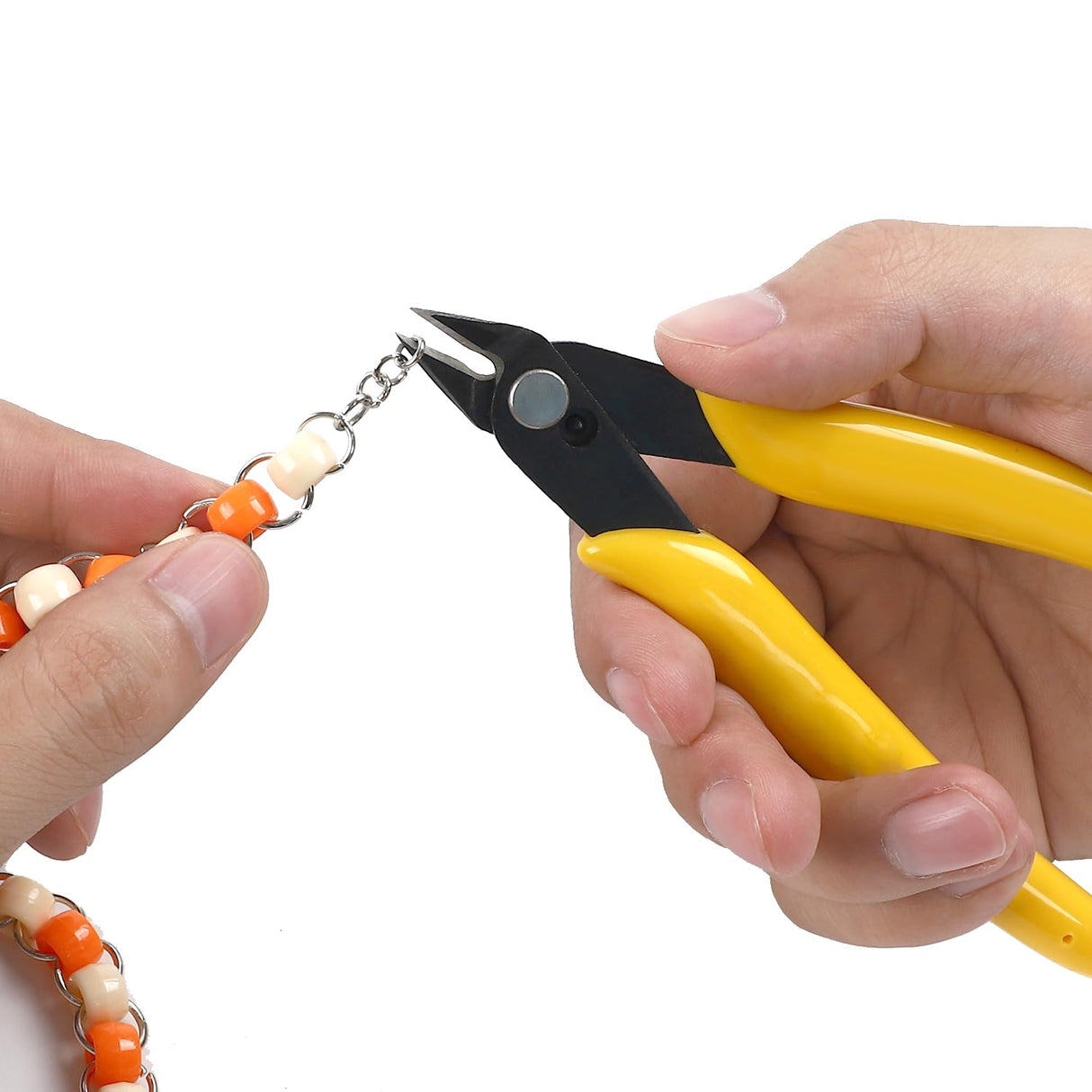 5pcs Micro Flush Cutters, Wire Cutter with Internal Spring, Diagonal Cutters for Electronics, Heating Wire, Model Sprue, Soft Copper Wire Snips, 5 Inches, Yellow