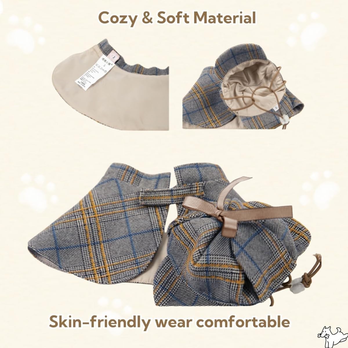 Dog Costume-Cute Detective Pet Clothes Set Halloween Cosplay Party Outfit Winter Fashion Cape Cloak Hat for Small Medium Dog & Cat Kitten (Rec wt.12-16lb Large)