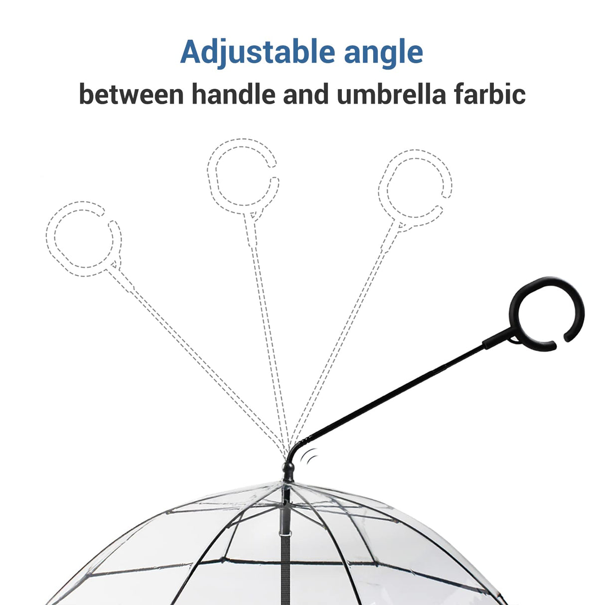 PETLESO Dog Umbrella for Small Breeds, Clear Small Dog Umbrella with Leash, Keep Pet Dry on Rainy Walks, Adjustable Shaft Angle Rain Umbrella, Self-Assembly, Metal Chain