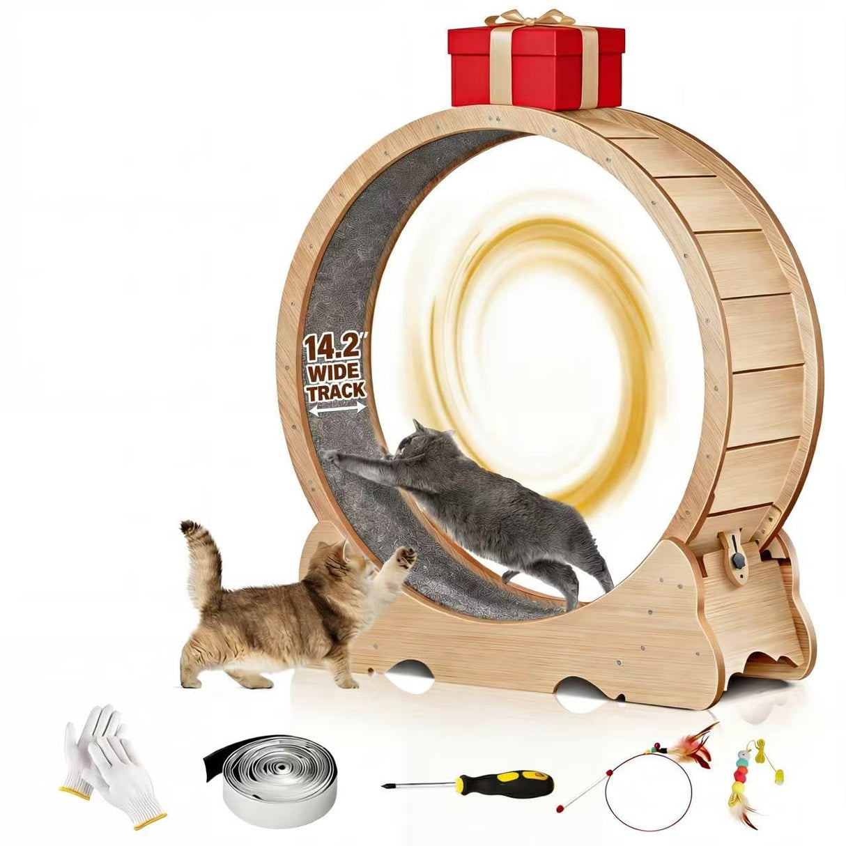 Naviconvex Cat Wheel, 48" XL Large Cats Exercise Running Wheel, Cat Treadmill for Indoor Cats