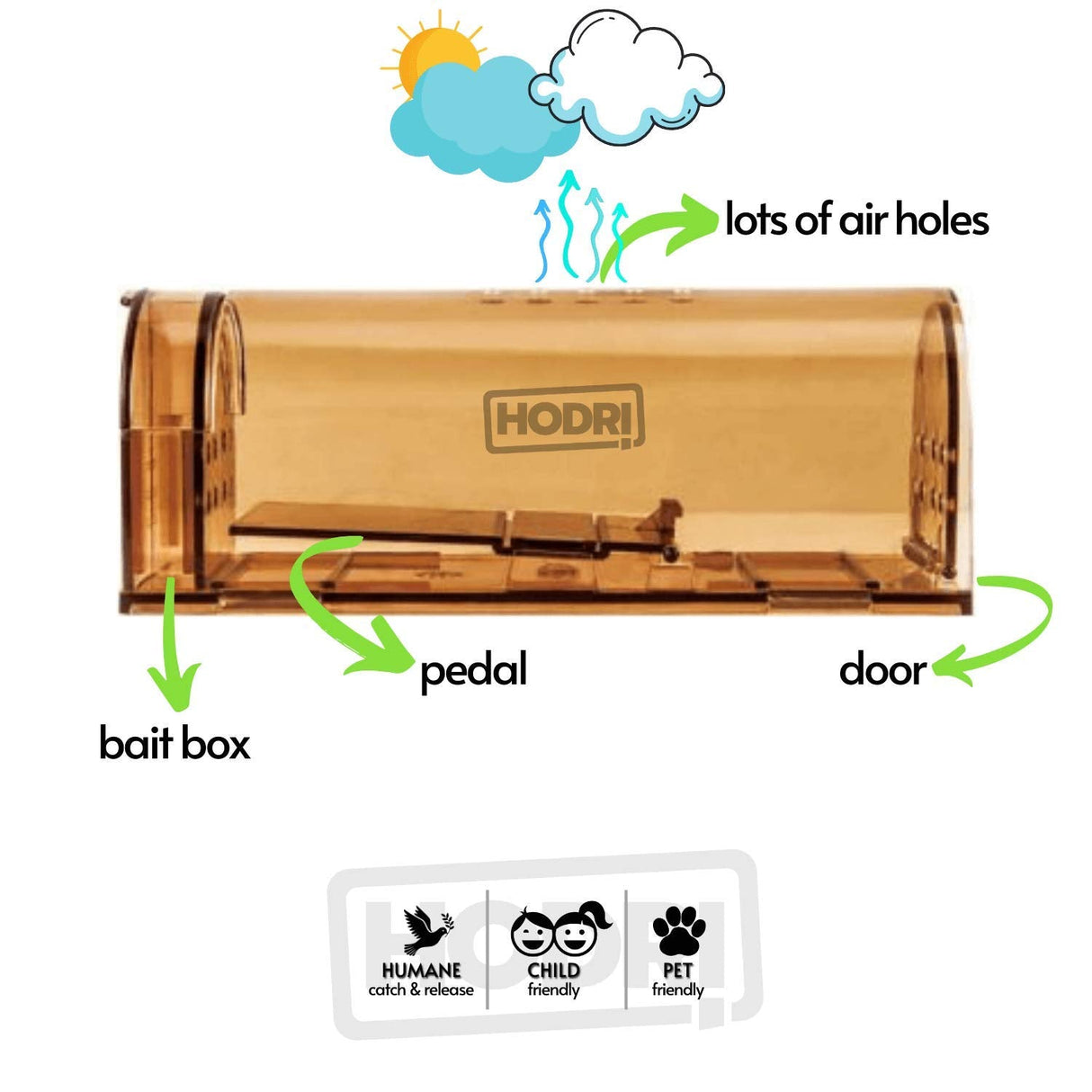 Mouse Traps Indoor for Home, Humane Mouse Trap (Brown)