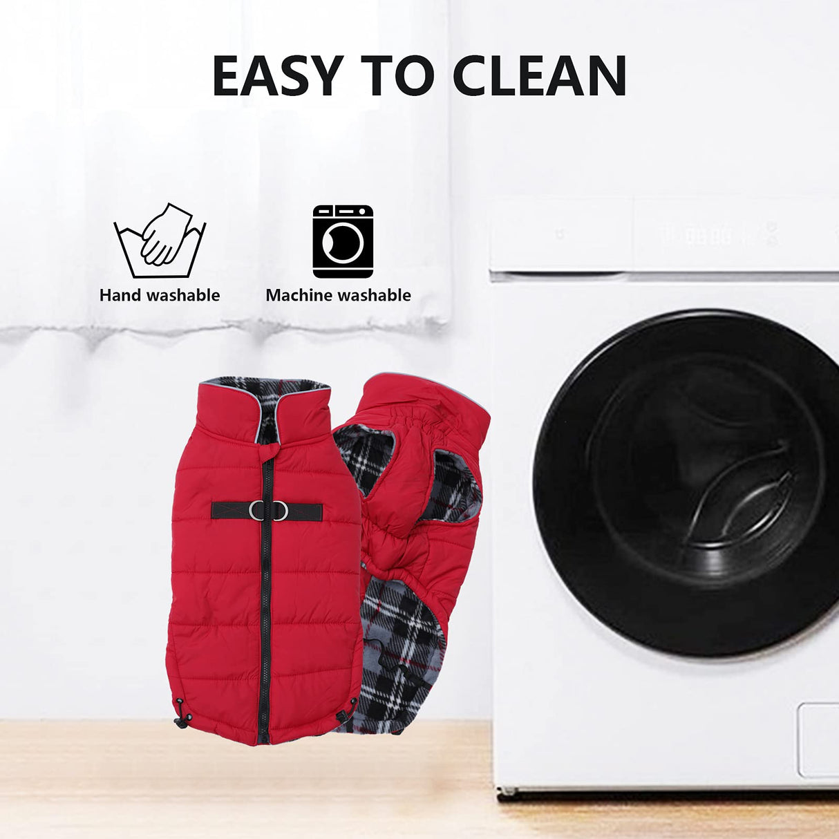 Geyecete Dog Winter Warm Coat Dogs Winter Jacket Windproof Snowproof,Pet Outdoor Jackets Dog Jacket for Small Medium Large Dogs-Red-M