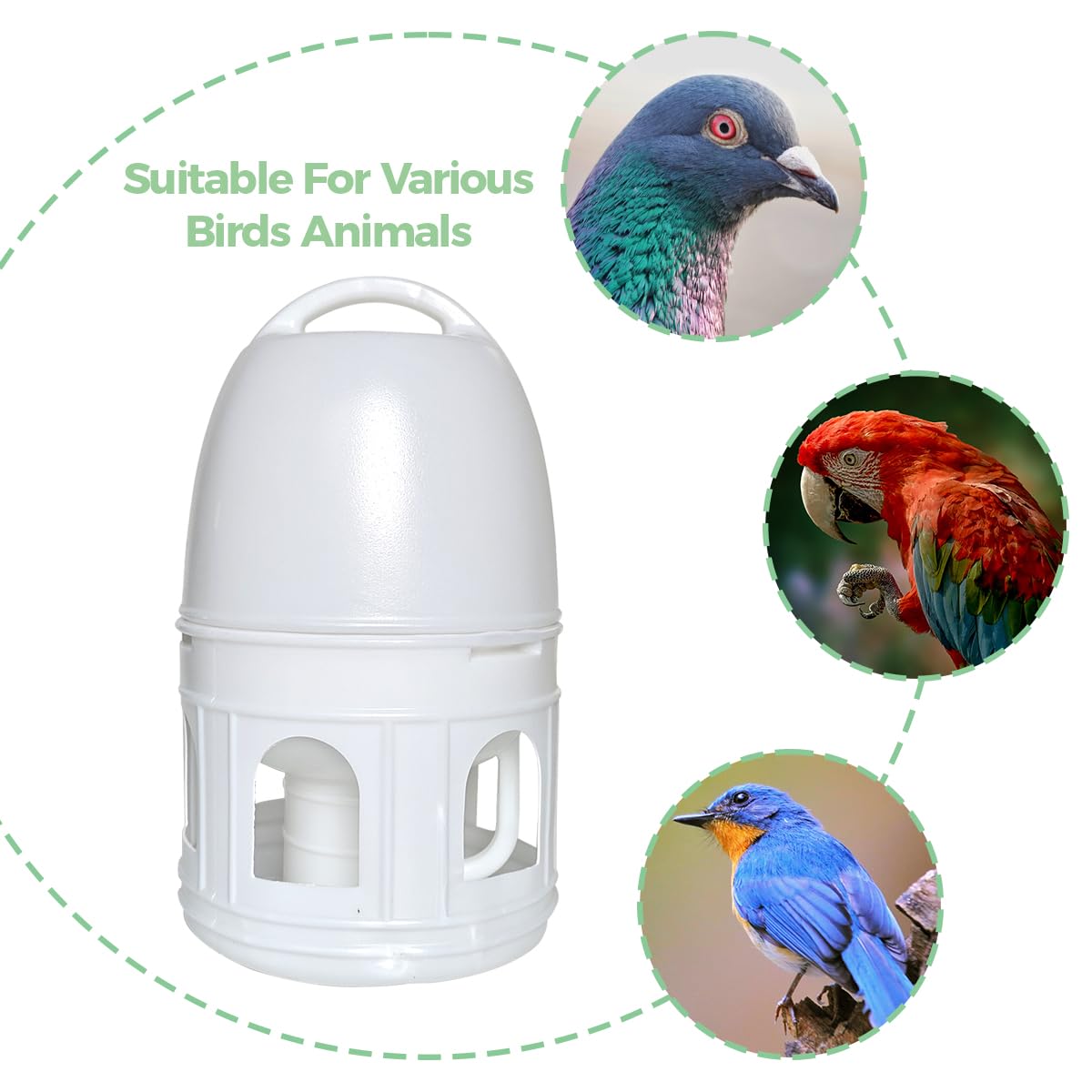 Panchitalk Bird Water Drinker, Pigeon Water Feeding Plastic Drinker Dispenser, 5L Pigeon Pet Water Pot Container, Water Automatic Feeders Dispenser Supplies
