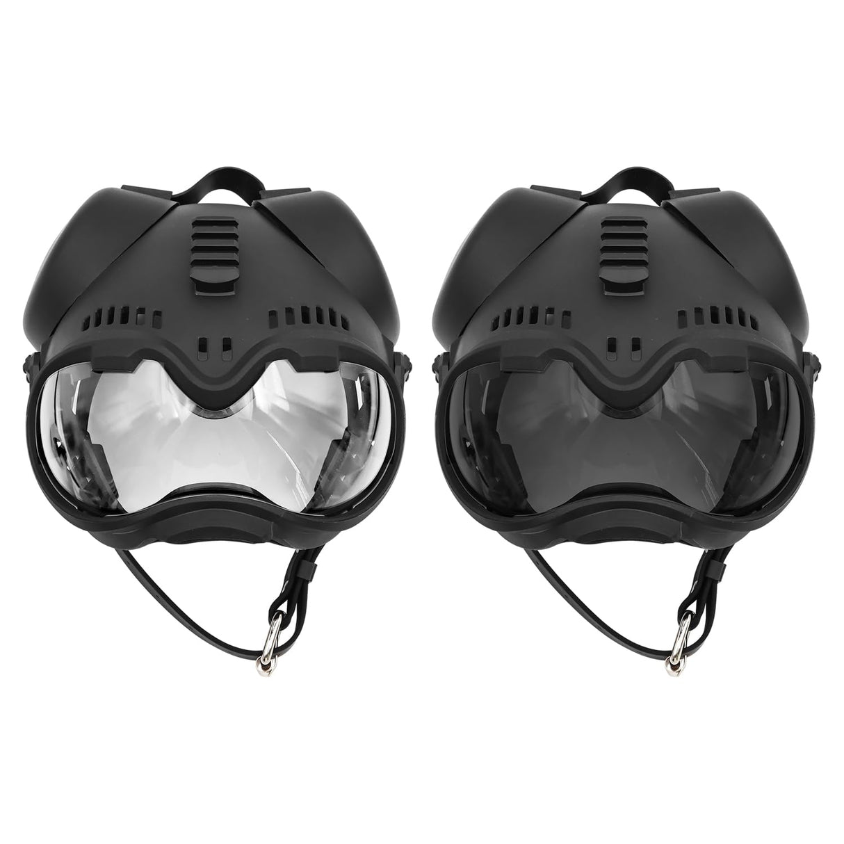 Zhongren Dog Helmet with Goggles - 2in1 Doggy Sunglasses and Pet Motorcycle Tactical Helmet Set for Medium Large Breed with Ear Holes Adjustable Straps for Outdoor Sport(Black)