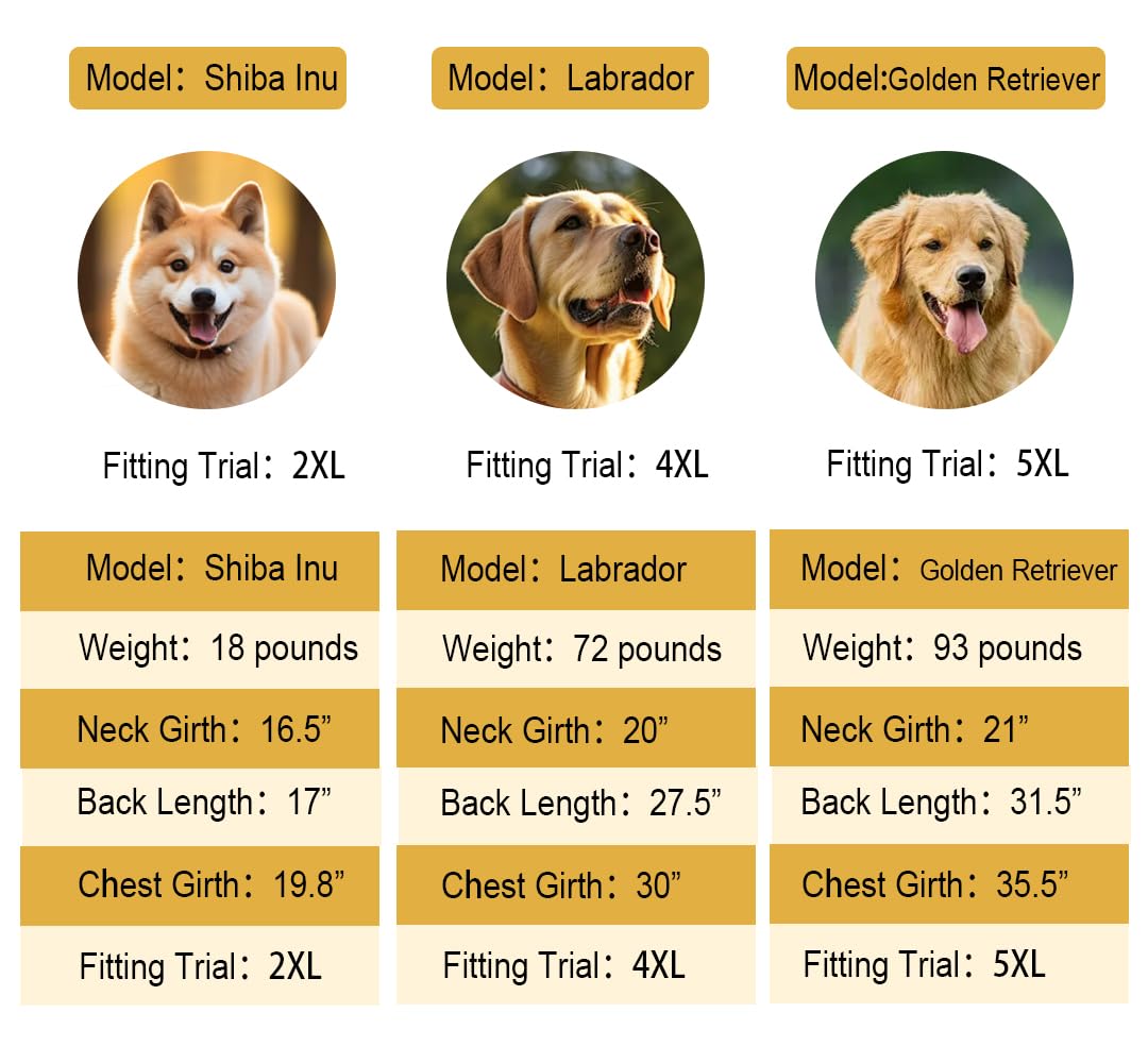 KOOGAL Reflective Dog Raincoat Waterproof Adjustable Dog Hooded Poncho Raincoat for Medium Large Dogs, Lightweight Pet Rain Jacket (Orange, 3XL)