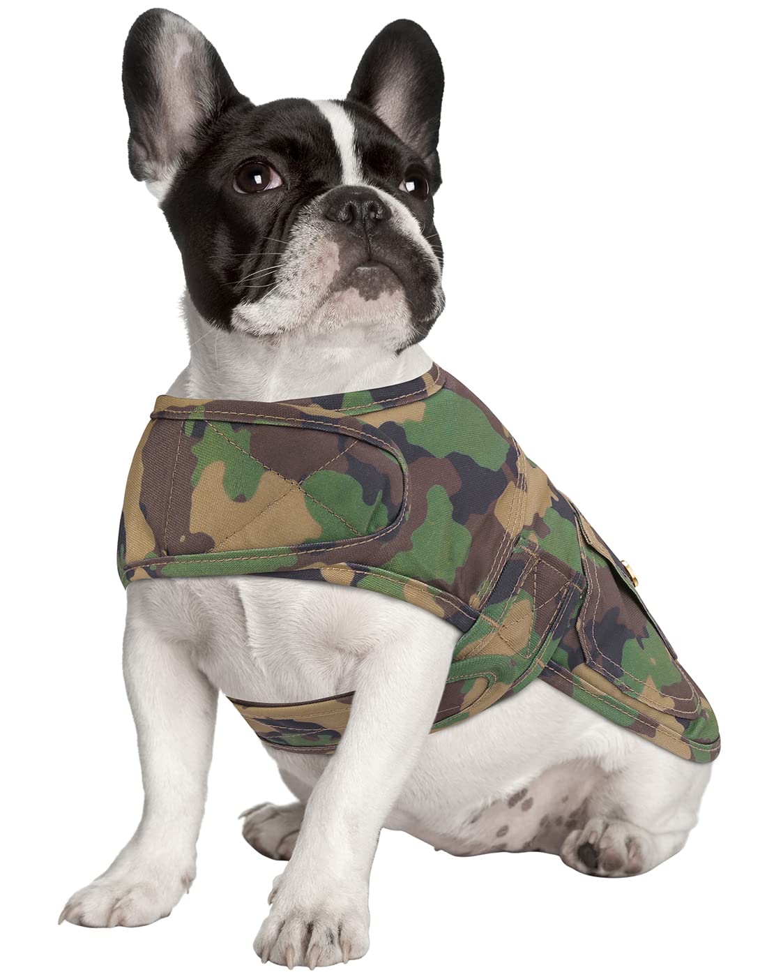 HDE Canvas Dog Vest Waterproof Jacket Cold Weather Coats for S-XL Dogs Duck Camo - S