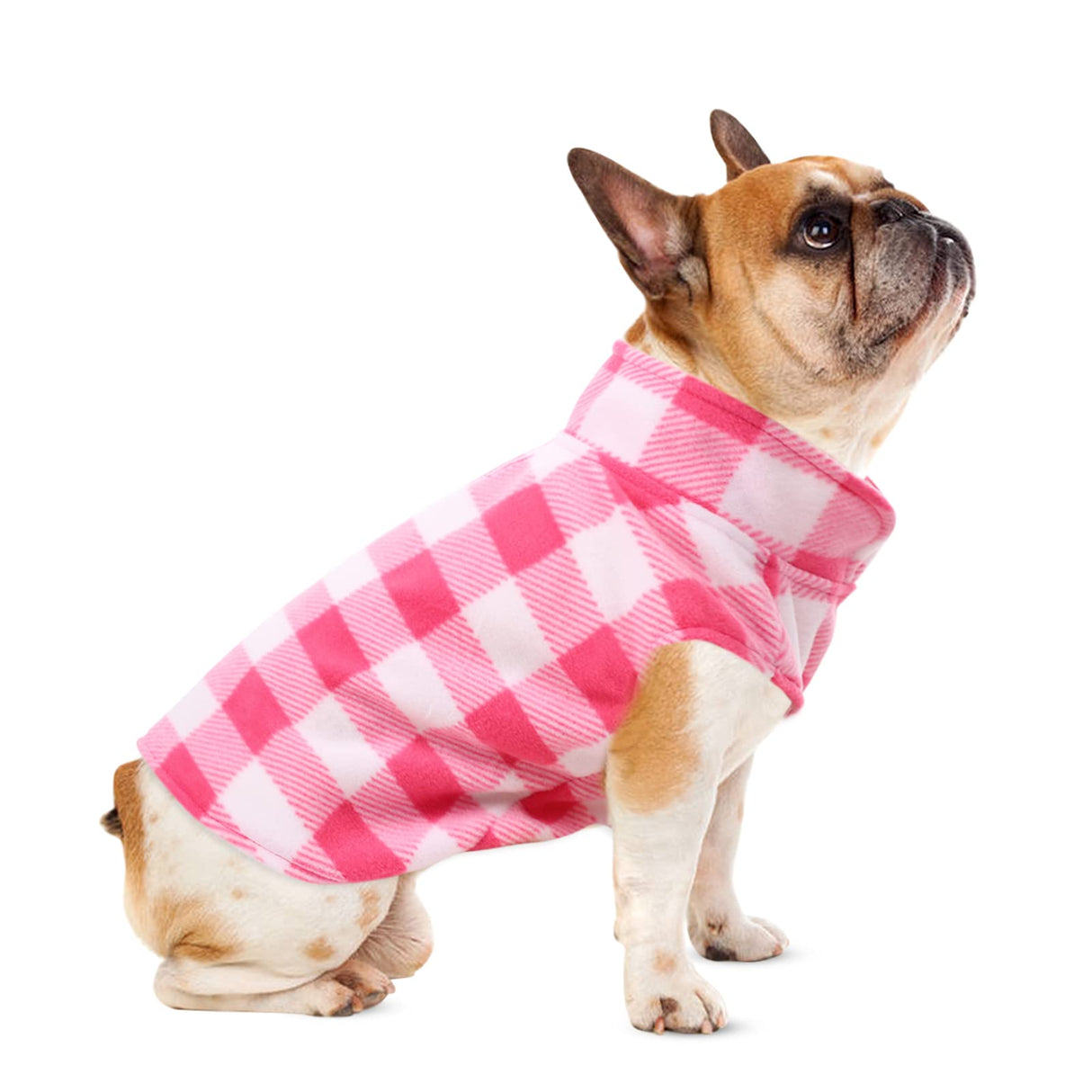 Kama Bridal 3 Pack Dog Coat - Spring, Autumn, Winter - Fleece Vest for Cats & Small/Medium Dogs - Red, Pink, Purple Plaid (L)