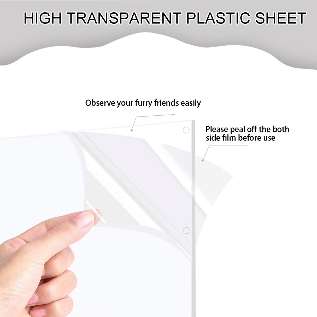 PeSandy Pet Cage Liner Protection, Rabbit Cage Plastic Panels, 12 PCS Cage Urine Guard for Rabbit, Guinea Pig, Hamster, Hedgehog, Chinchilla, Ferret, Bunny - Transparent, 11.8"x5.9"