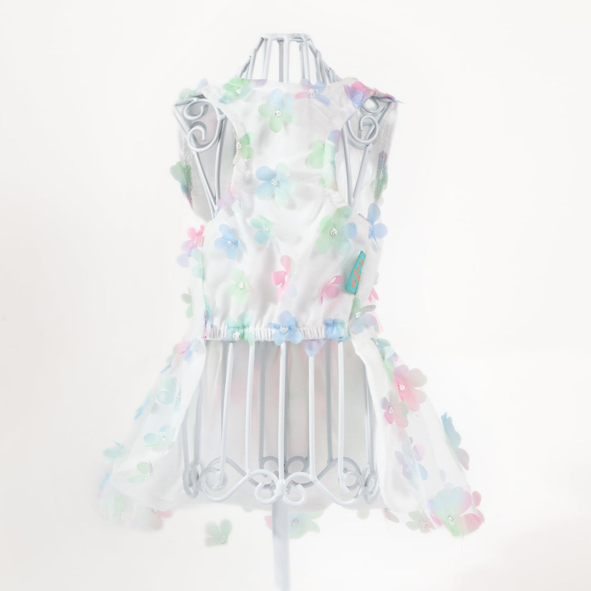 Laifug Dog Dress Puppy Print Princess Dog Dress Cute Party Wear (White, S)