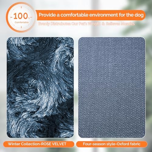 Dog Beds Crate Pad, Dog Bed Mat for Small/Medium/Large Dogs Sleeping, Soft, Durable, Washable & Anti-Slip Crate Pads, Reversible Dog Mat Bed Kennel Mat Cat Bed L(35”*23“*1.5”)