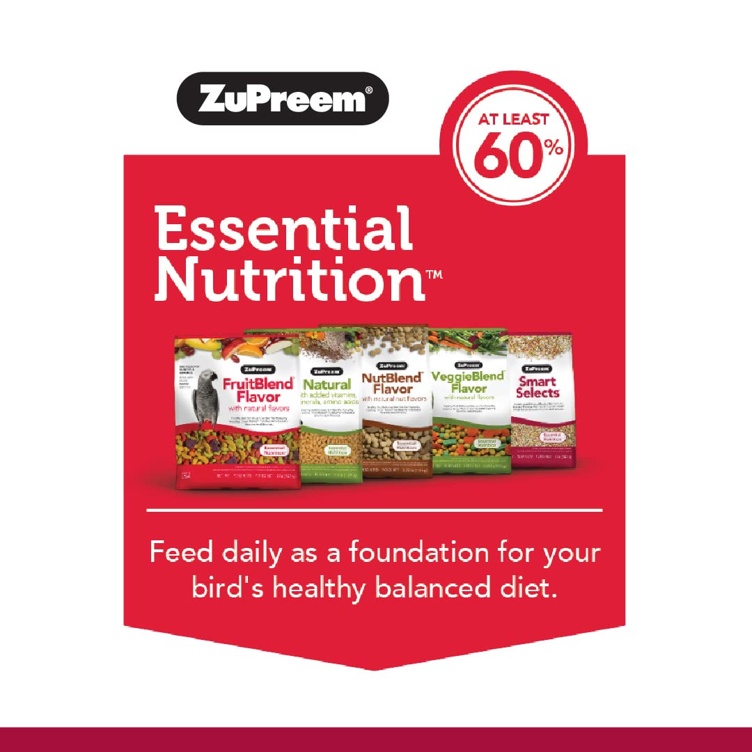 ZuPreem Smart Selects Everyday Feeding Bird Food for Very Small Birds, 2 lb bag | Made in USA for Canaries, Finches