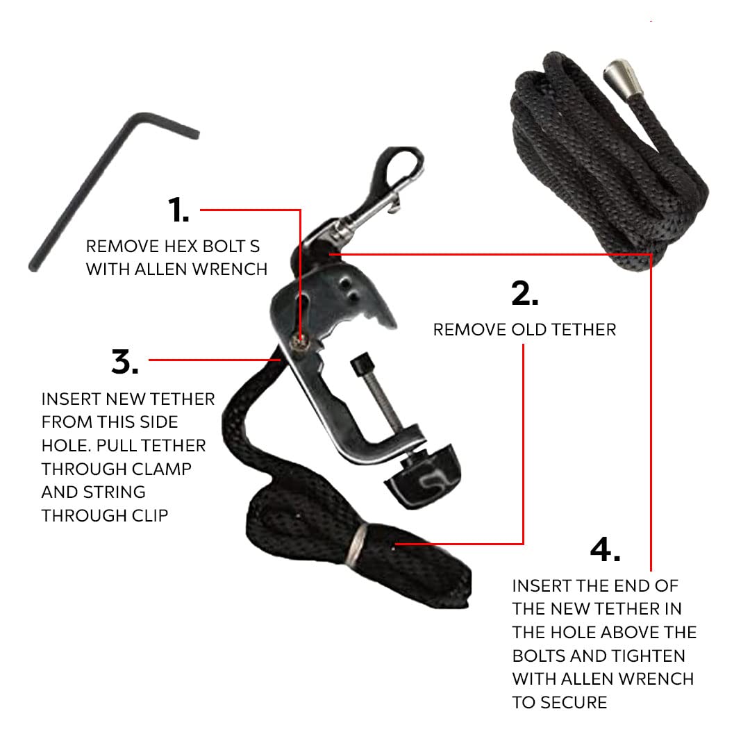 Groomers Helper® Tether Repair Kit - Pet Grooming, Bathing & Trimming Tools (Black)