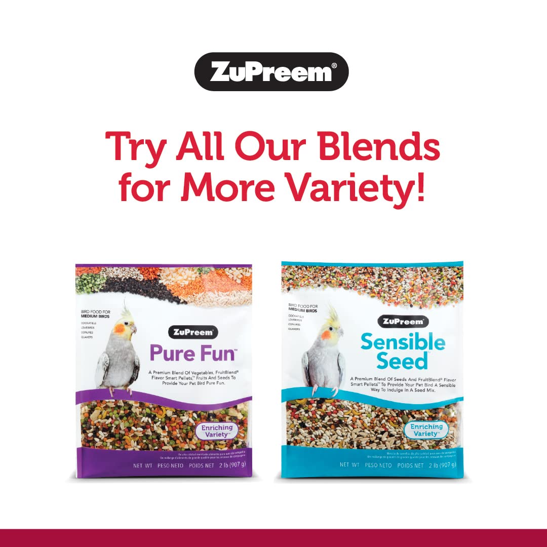 ZuPreem Smart Selects Everyday Feeding Bird Food for Very Small Birds, 2 lb bag | Made in USA for Canaries, Finches