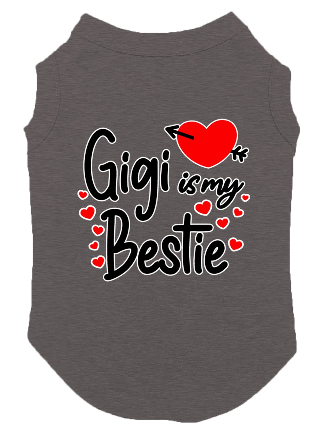 Gigi is My Bestie - Love Grandma Dog Shirt (Dark Gray, X-Small)