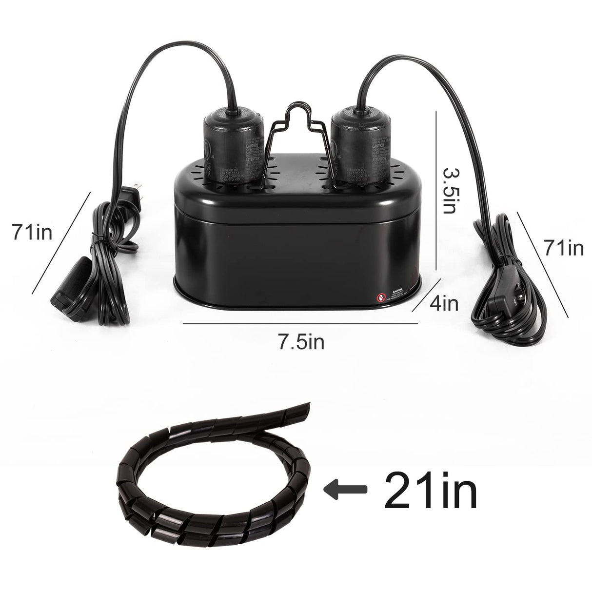REPTI ZOO Dual Nano Dome Reptile Lamp Fixture Combo Pack Includes 5W Mini Fluorescent UVB Light Bulb & 35W Ceramic Heat Emitter Reptile Heat Lamp Bulb