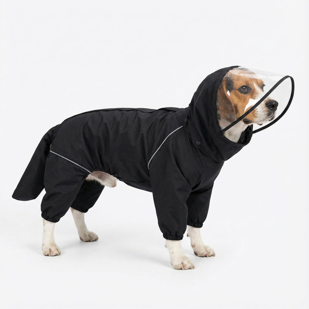 Dog Raincoat for Medium Large Dogs,rain Jacket Coat, Full Leg Coverage Waterproof Rain Suit with Detachable Hood & Tail, Reflective Strips,Labrador Retriever (Black for Gril, X-Small)