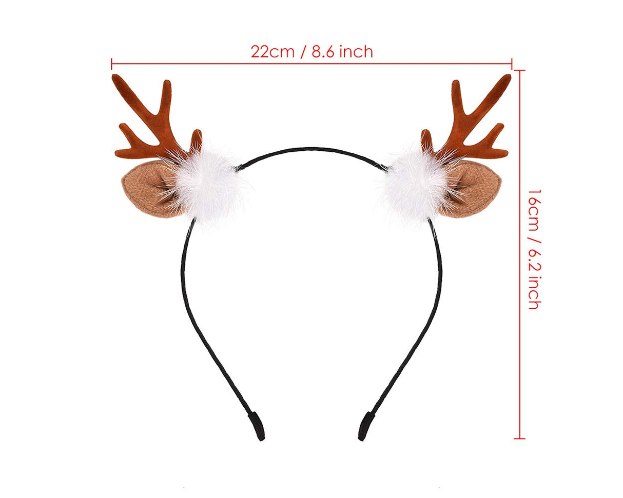 DS. DISTINCTIVE STYLE Deer Antler Headband Reindeer Fawn Horn Hair Accessories for Christmas