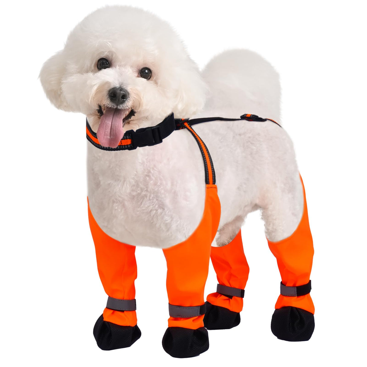 Dog Suspender Boots, Anti-Slip & Fall Waterproof Dog Shoes Leggings, Dog Paw Protector for Small Medium Dogs, Adjustable Dog Boots Pet Shoes for Outdoor Walking