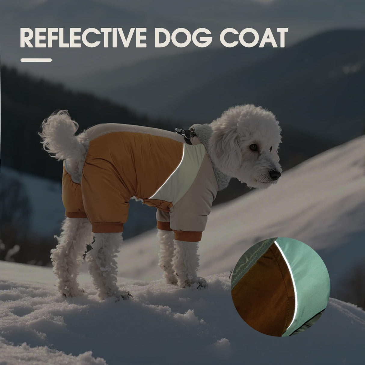 Kuoser Medium Dog Coat with Built-in Harness, Reflective Winter Jacket for Dogs - Brown M