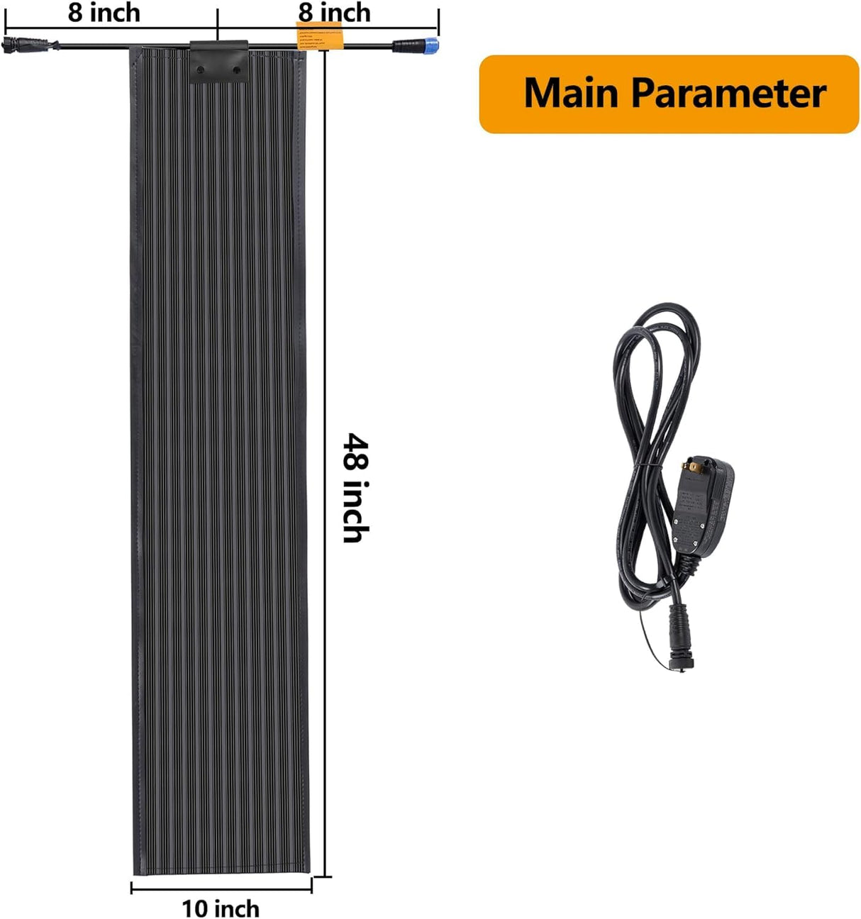 Toriexon Upgrade Snow Melting Mat Outdoor 10" x 48", 135W Snow Melting Mats w/ 9.8FT Power Cord, Non-Slip Heated Outdoor Mats w/ 9.8FT Power Cord, UL & ETL Certified, IPX5 Waterproof