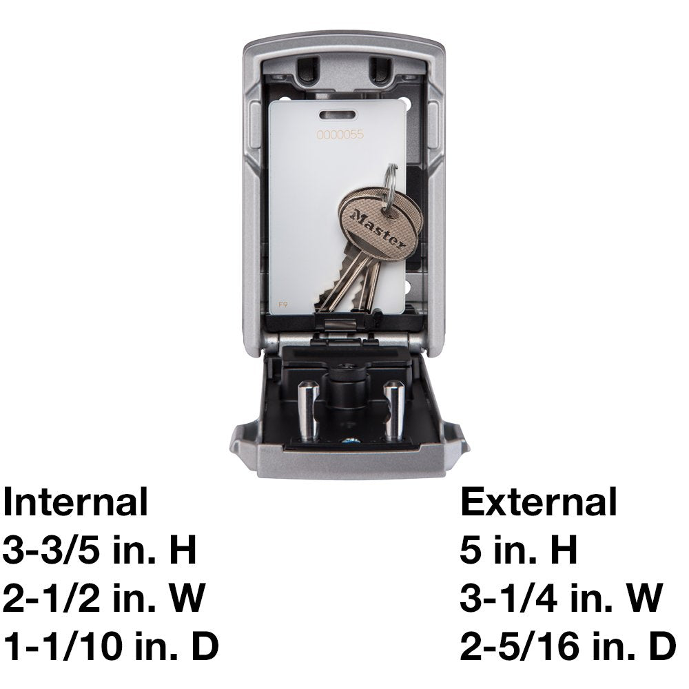 Master Lock Lock Box, Electronic Wall Mount Key Safe, Bluetooth iOS/Android App and Keypad Codes, 3-1/4 in. Wide, 5441EC