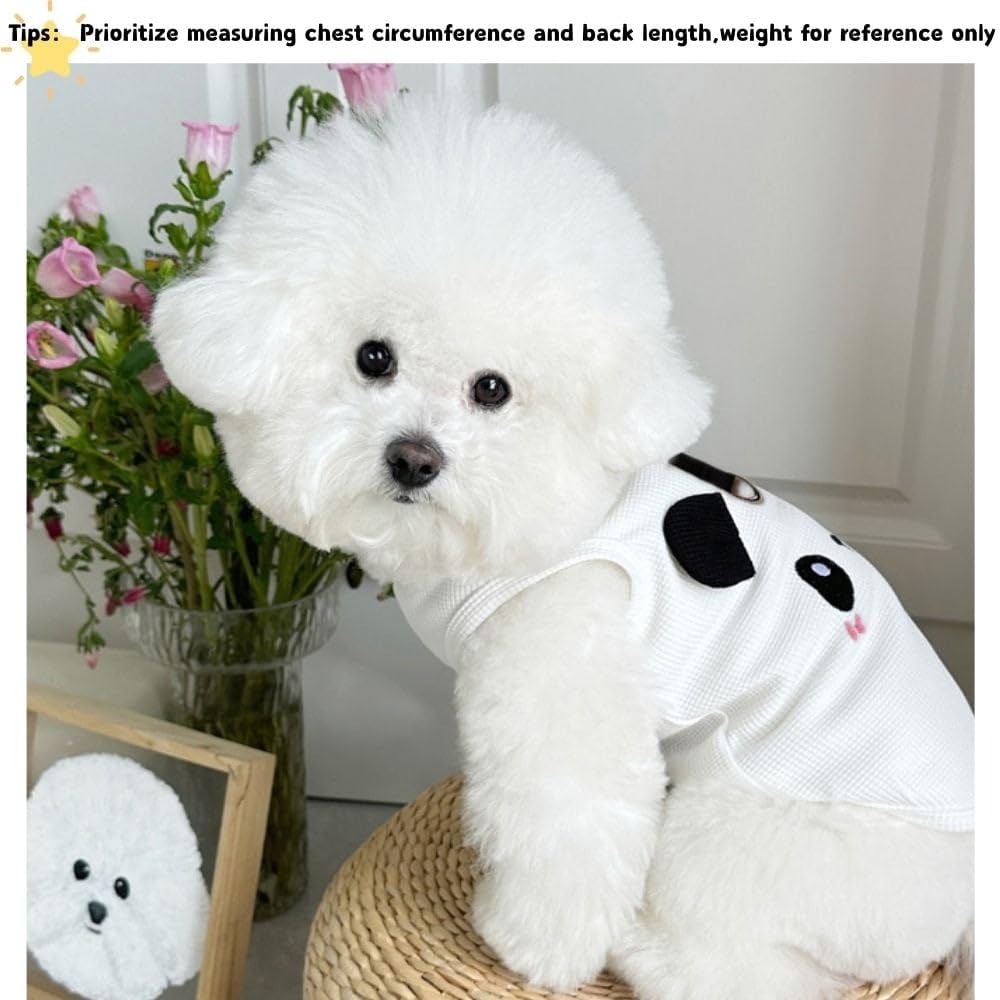 PayaSnug 3PCS Dog Shirt Set with D-Ring – Soft Breathable Dog Clothes for Small, Medium & Large Dogs, Pink Pig, Yellow Bear and Panda Pattern Puppy Shirt, Sleeveless Pet Tank Top