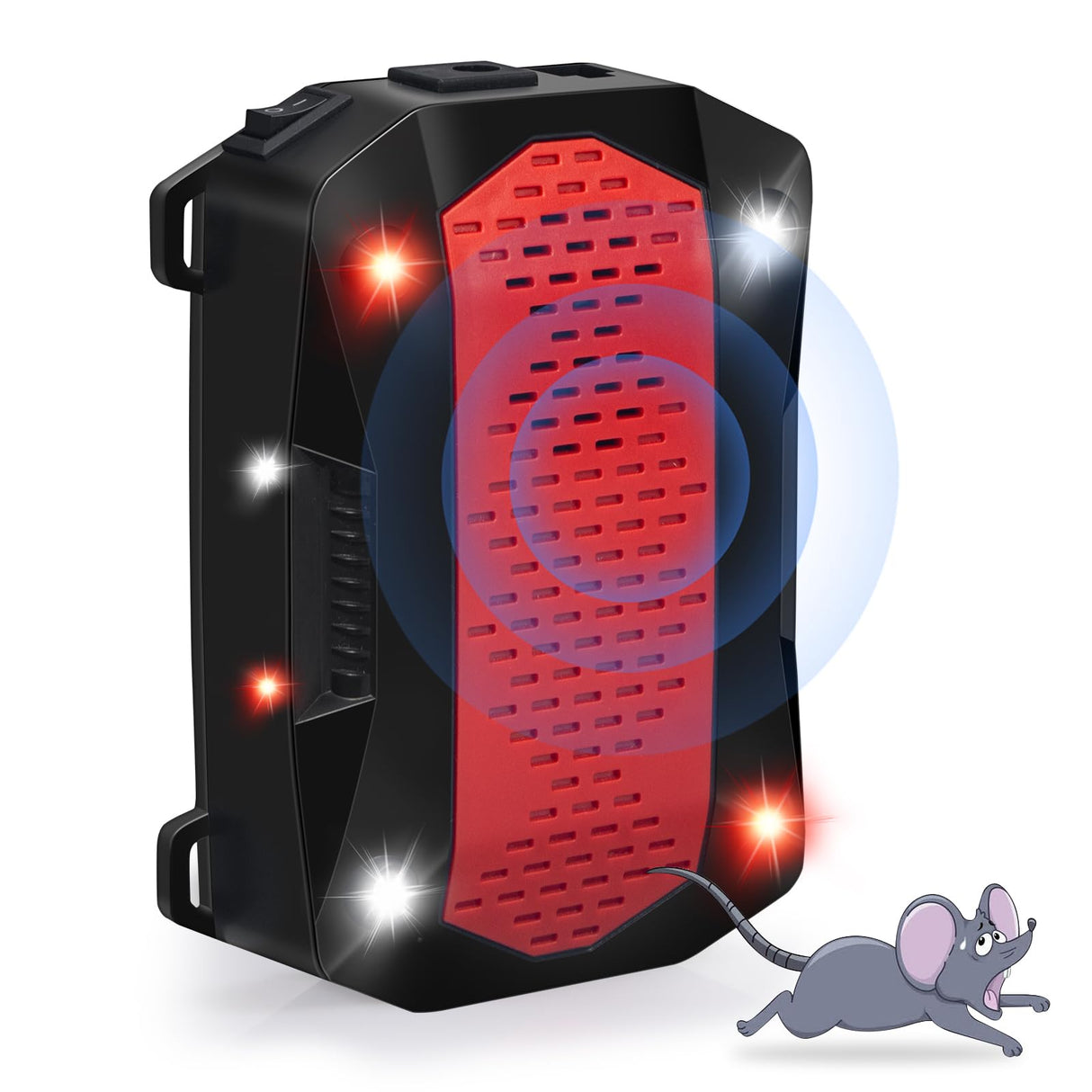 2024 Upgraded Under Hood Rodent Repeller with Red & White Strobe Light,3 Power Supply Methods,Professional Ultrasonic Mouse Repellent Rat Squirrel Deterrent for 12V Cars Trucks RV Engine Mouse Blocker