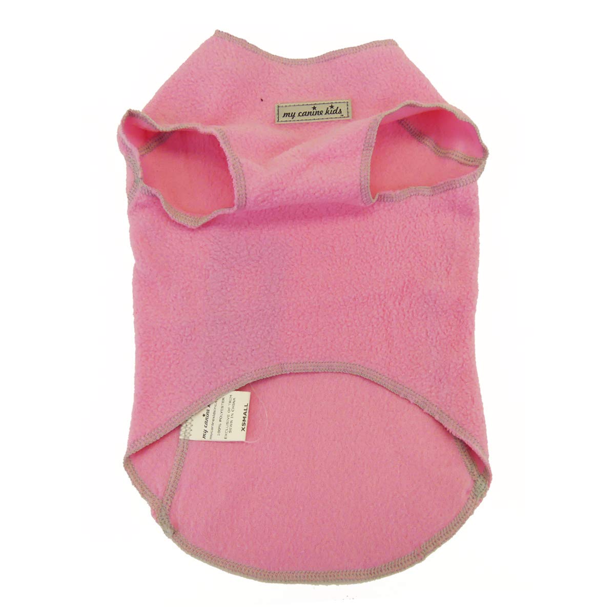 My Canine Kids Fleece Sweater Vest, Cool Weather Pullover, Spring and Fall Clothes for Dogs (6500) (XL Fits 60-90 LBS, Back 26", Pink)
