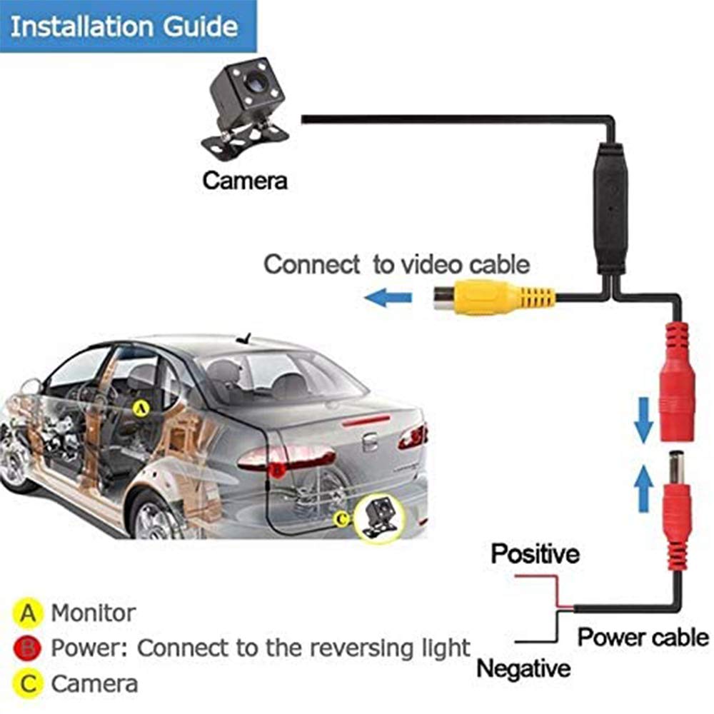 Vehicle Backup Camera Waterproof Car Rear View Camera 170° Wide Angle 12 LED Night Visions Backup Reversing Parking Cameras