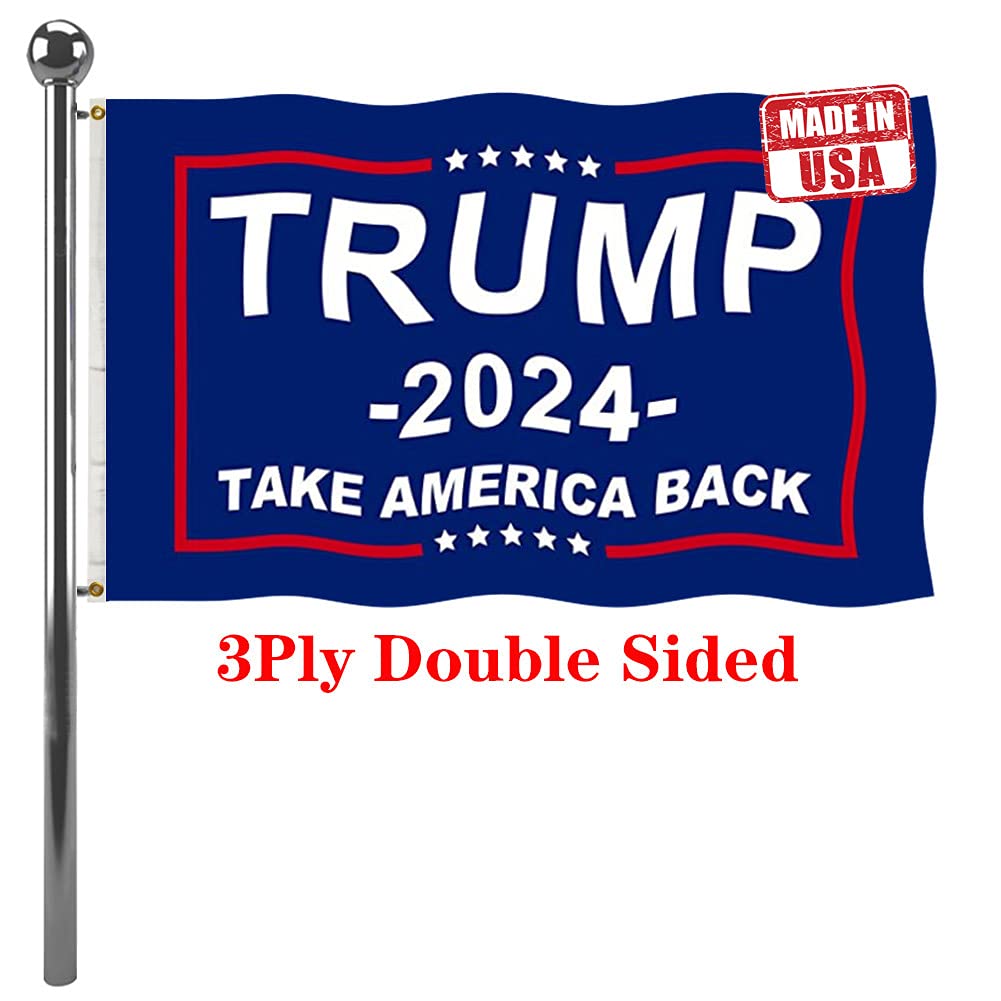 Jayus 3Ply 200D Donald Trump For President 2024 Flag 2x3 Outdoor- Double Sided Take America Back (TAB) Trump 2024 Flags Banner with 2 Brass Grommets