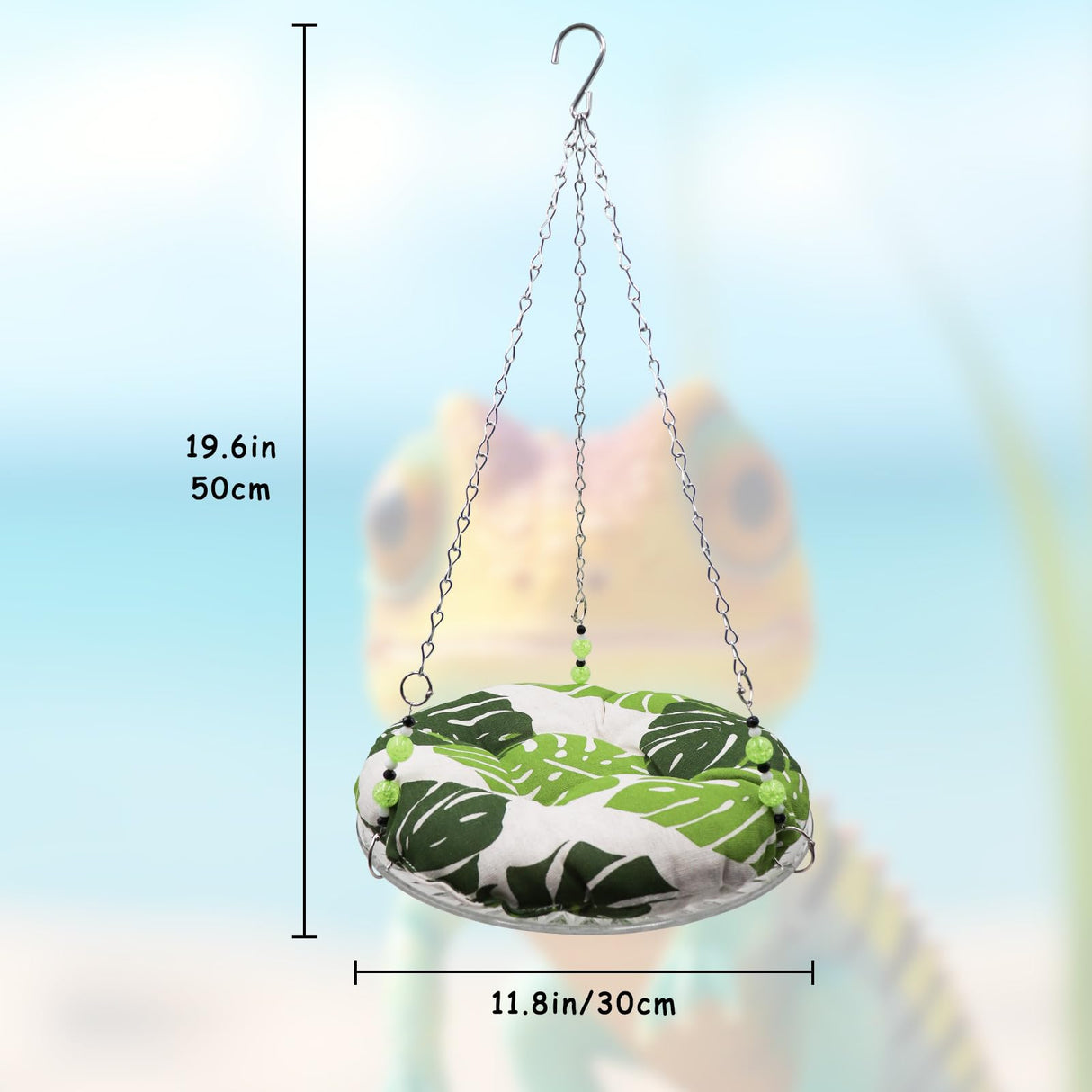 11.8in Reptile Bed,Reptile Hammock Swing Hanging Bed, Lizard Swing Toy, Lizard Bed, Reptile Lounger Terrarium Hanging Hammock for Bearded Dragon Lizard Gecko Chameleon Parrot Hamster Small Pets