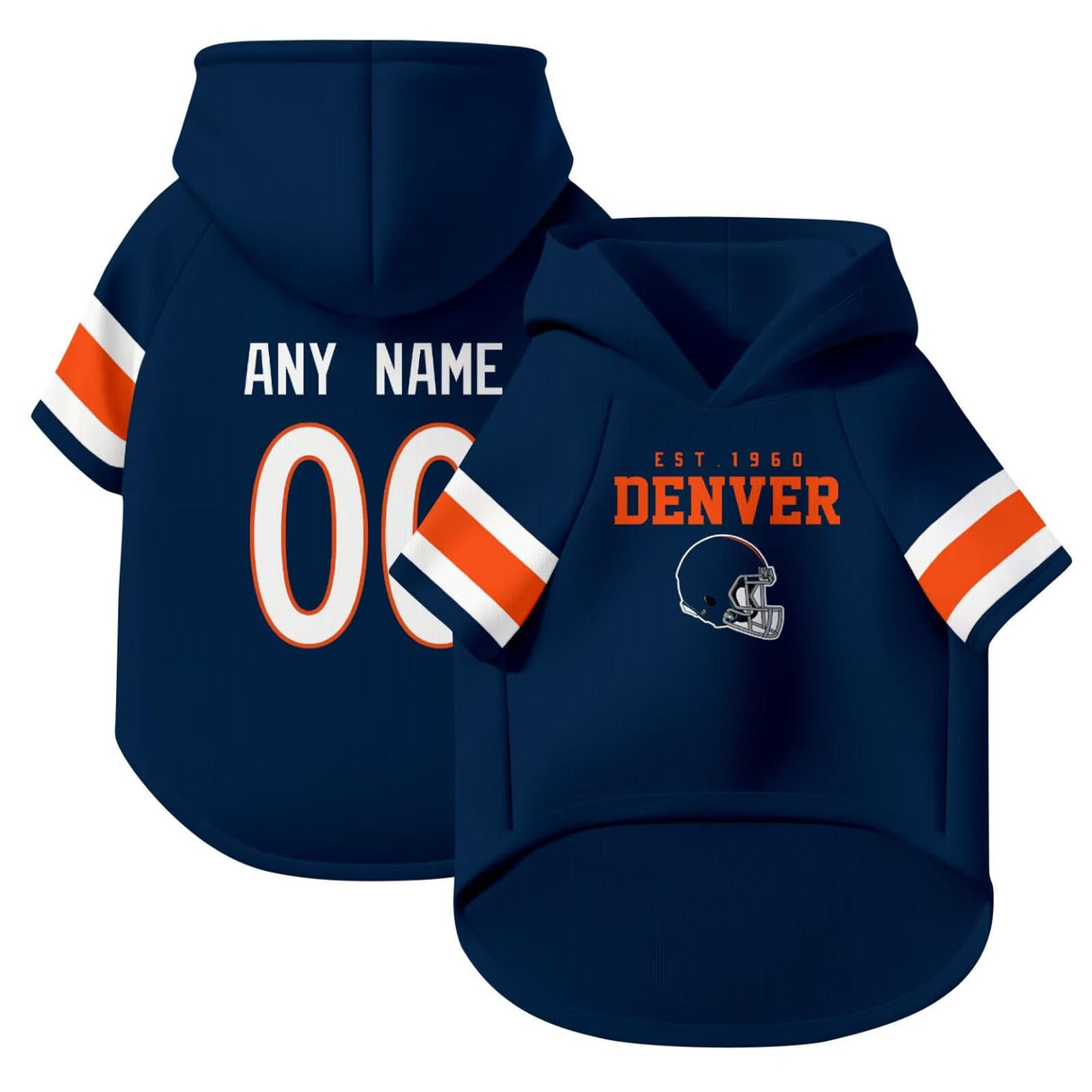 ANTKING Denver Dog Hoodie T-Shirt Pet Clothes Jersey Custom Name and Number Gifts