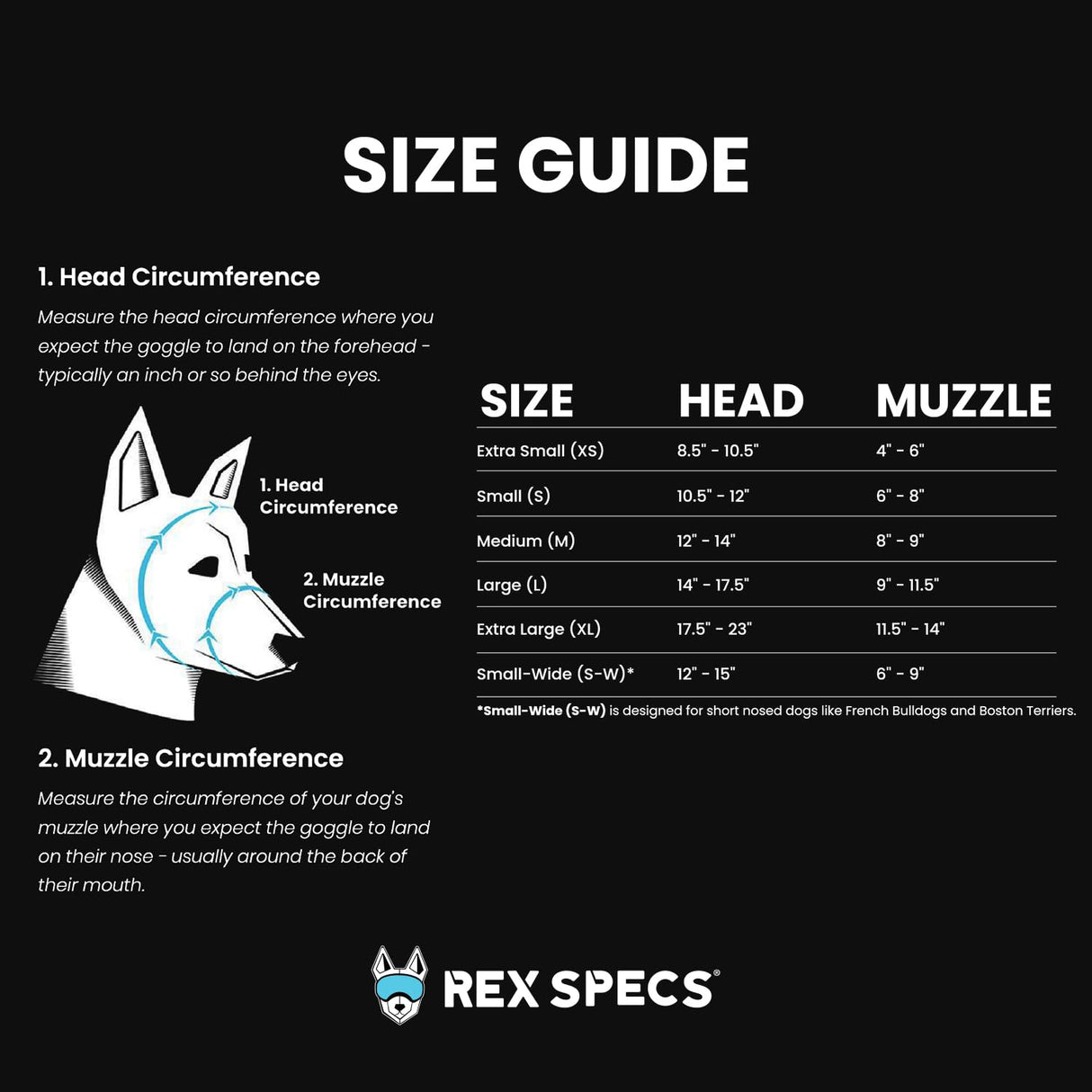 Rex Specs V2 Dog Goggles (Medium, Big Horn Blue)