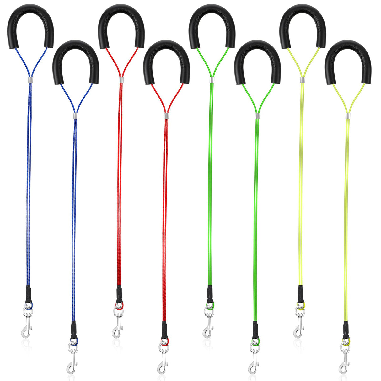 Oqqlin 8 Pcs Pet Grooming Loops, 24.5 Inch Adjustable Dog Restraint Noose Loop 4 Colors Sturdy Dog Cat Bathing Safety Tether for Pet Grooming Table, Bathtub for Pets, Cat, Dogs Bathing