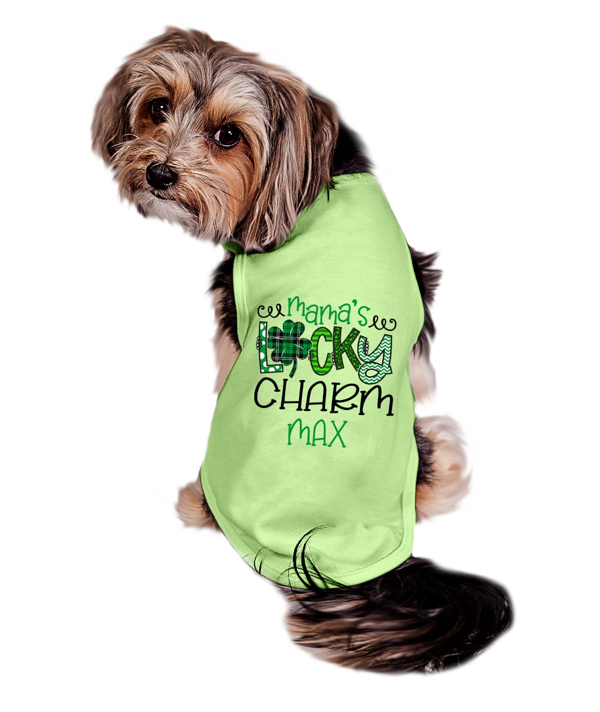 Mama's Lucky Charm Dog Shirt, Cute St. Patrick's Day Dog Shirt, Lucky Charm Shirt for Dogs,St. Patrick's Shirt for Dogs, Clothes for Pets (XXS- 2-4 lbs, Green Shirt)