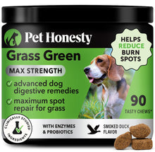 Load image into Gallery viewer, Grass Green Max Strength Chews for Dogs – Premium Dog Urine Lawn Spot Saver Supplement – Supports Healthy Digestion, Gut & Urinary Health with Probiotics, DL-Methionine & Yucca (90ct Duck Flavor)