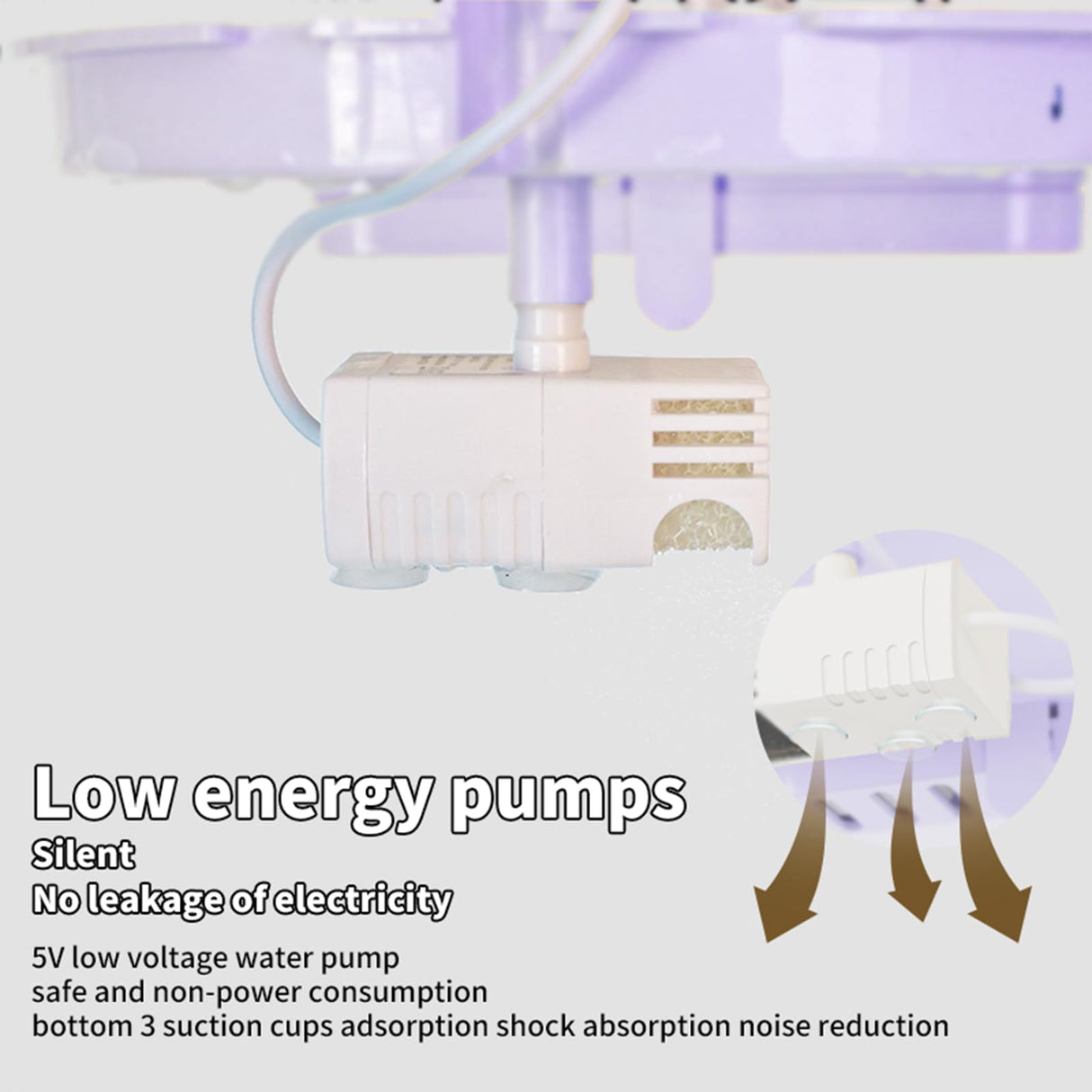 YOOSO WING Automatic Bird Baths for Cage – Indoor Parakeet Bath with Pump, Bird Shower with 2 Modes Running Water, Bird Cage Accessory for Pet Birds Conure Budgies Cockatiels Lovebird (Purple)