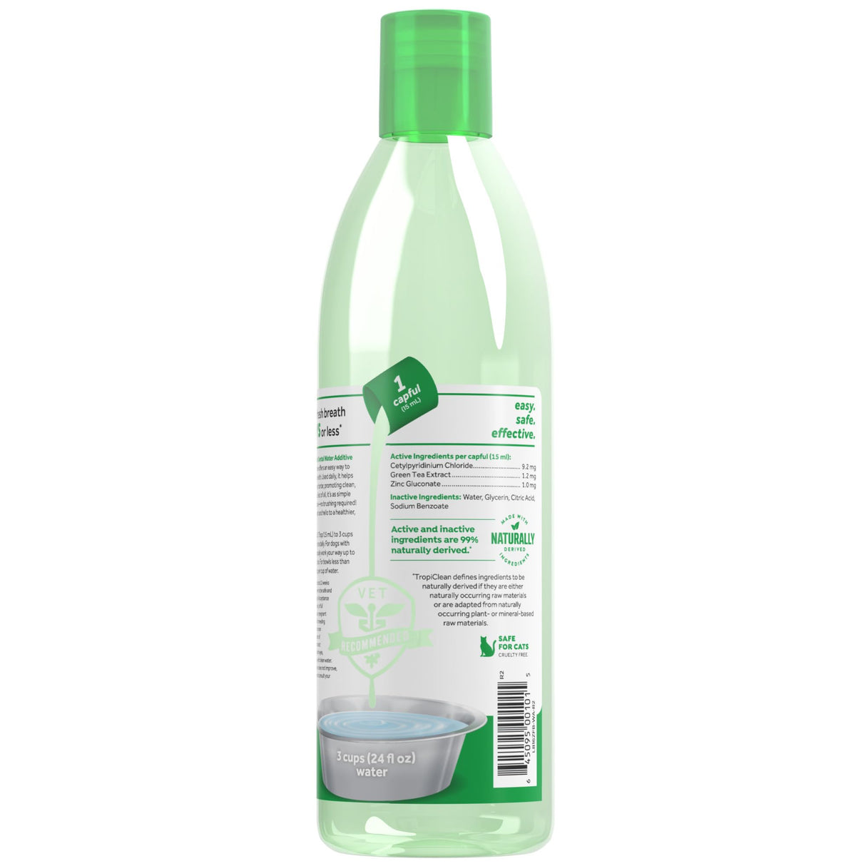TropiClean Fresh Breath Water Additive for Dogs, Dog Breath Freshener and Teeth Cleaning Solution, No Toothpaste or Toothbrush Required, 16oz.