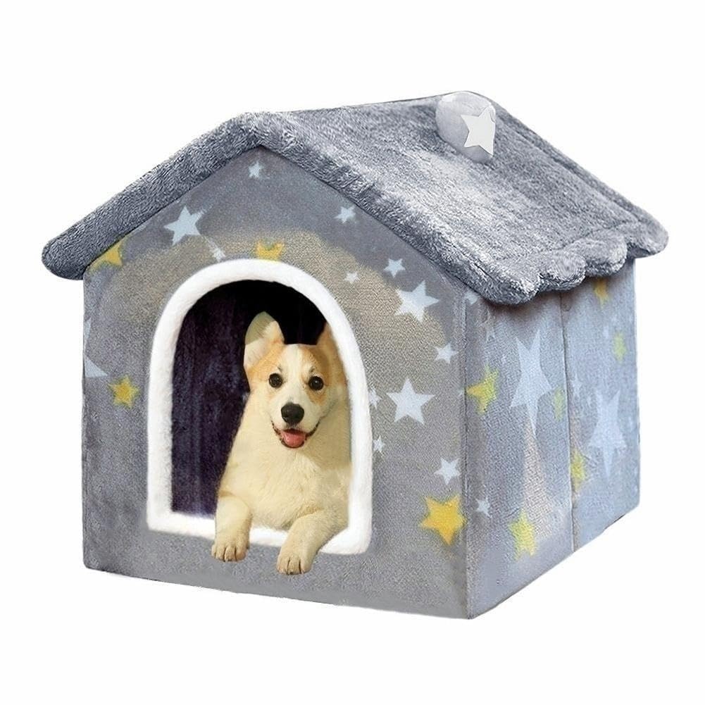 Dog House Indoor, Foldable Soft Kennel Bed with Cushion for Small Medium Large Dogs Cats, Winter Warm Cat Nest Puppy Cave (XL-Within 40 lbs)