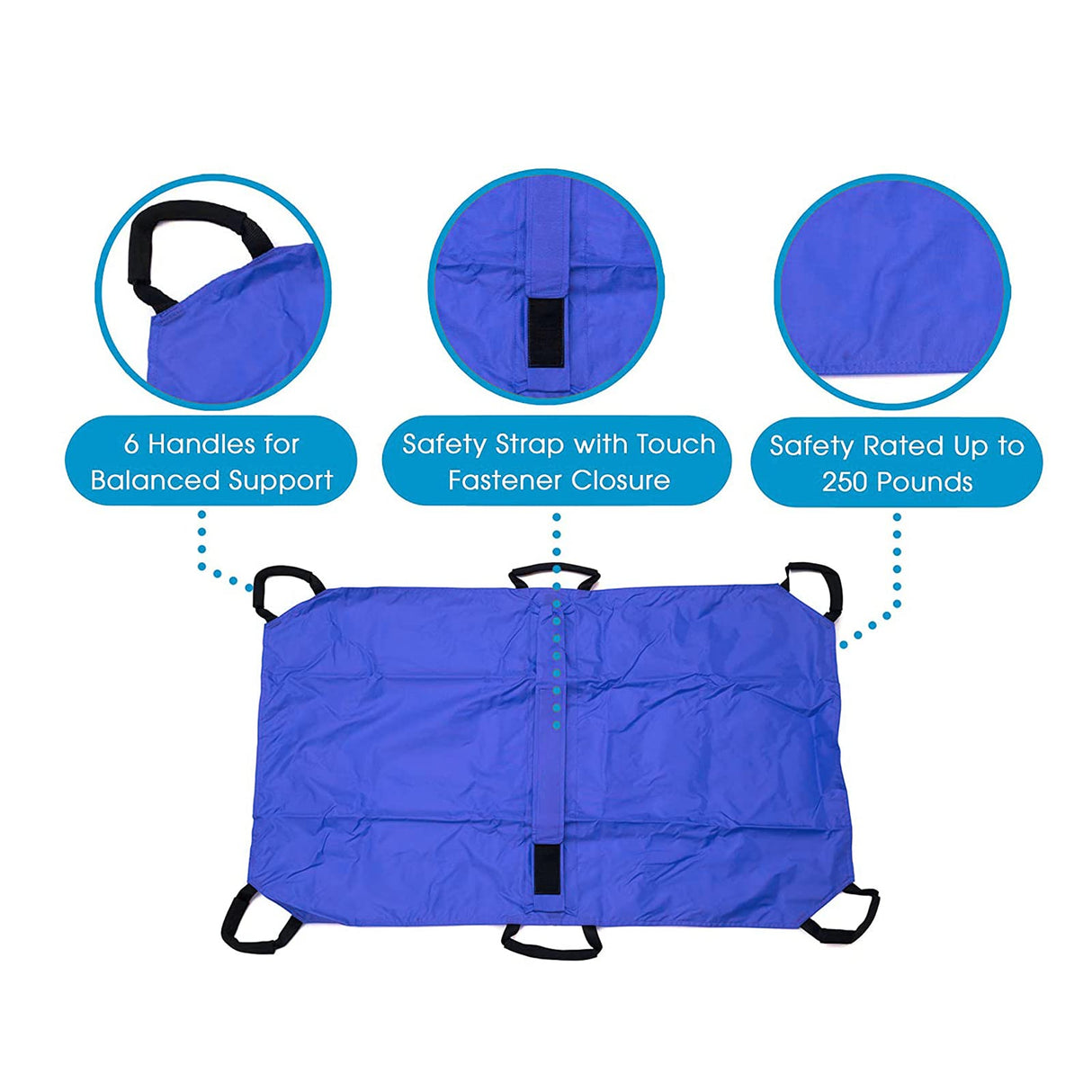 Transport Stretcher for Dogs, Pet Folding Stretcher Emergency Animal Carrier with Safety Strap Max 132 Pound Weight Animal Stretcher for Dogs (Blue)