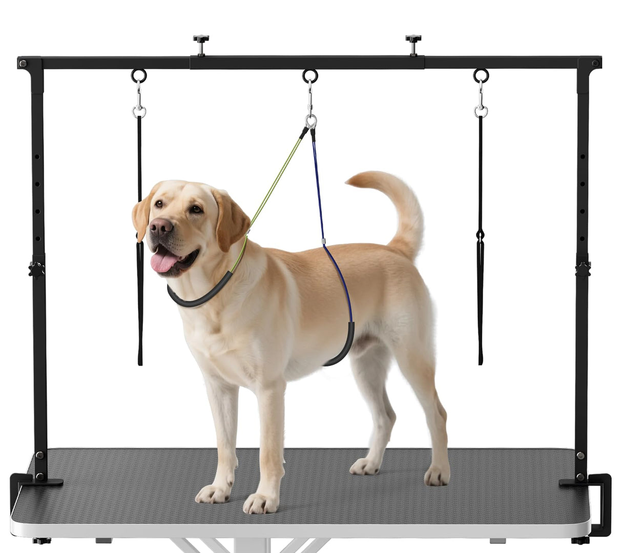 Artibear Dog Grooming Arm with Clamp for Large Dog, Adjustable Height to 33in and Width to 43in, Pet Grooming Table Arm with 2 Loop Noose & 2 No Sit Haunch Holder for Home & Store (Table Not Include)