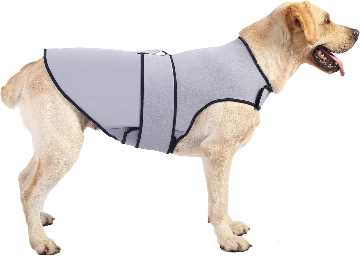 Sychien Dog Anxiety Dog Jacket,DogsThunder Calming Shirt Wrap Vest for Samll Dogs,Travel, Fireworks, Separation, Bluish Grey XS