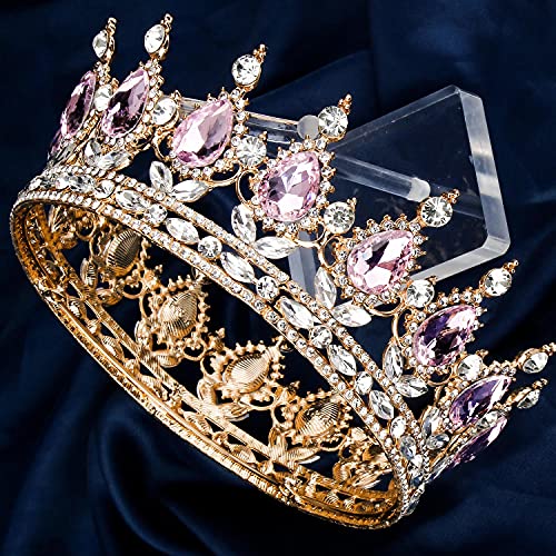 COCIDE Gold Crown for Women Crystal Wedding Tiara and Crowns for Girls Rhinestones Queen Headband Princess Hair Accessories for Big Kids Party Bridal Birthday Prom Costume Cosplay Baroque Accessory Vintage Style