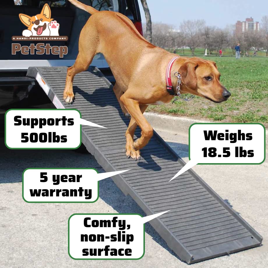 PetStep Pool Ramp for Dogs - (Standard Legs, Graphite/Gray) - Small and Large Dog Pool Ramp for Above-Ground and In-Ground Pools