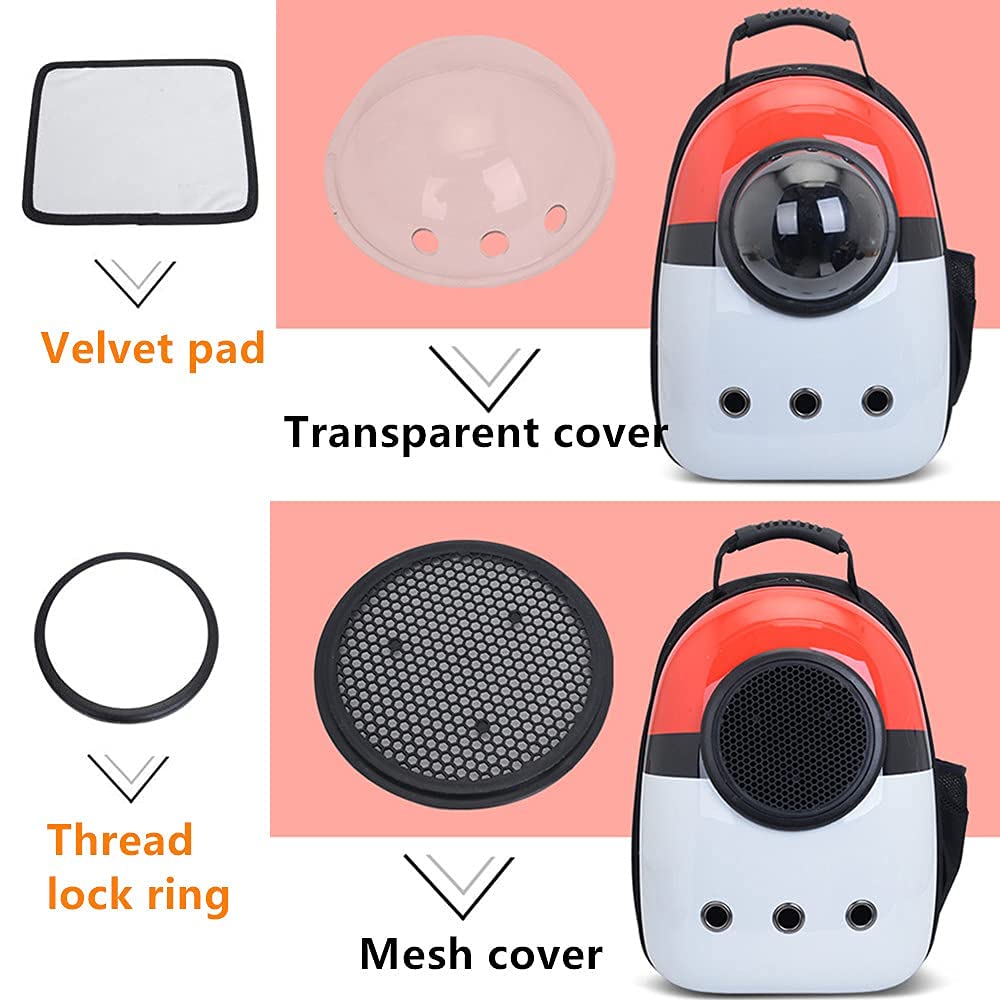 MYKOMI Pet Travel Carrier, Cat Dog Dome Space Capsule Bubble Backpack, Portable Waterproof Breathable Knapsack for Hiking, Traveling (Blue/White)