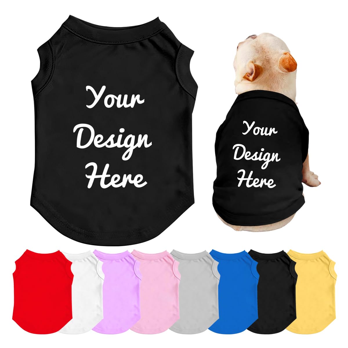 Mynvzrk Custom Dog Shirt with Photo Name Logo Personalized Summer Breathable Cloth for Small Medium Large Pet Dogs Puppy Cats, 5XL