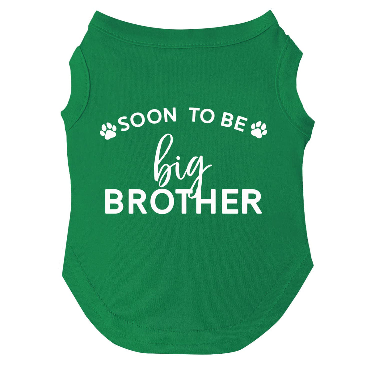 Soon to Be Big Brother Dog Tee Shirt | Sleeveless | Pregnancy Announcement | New Baby | Gender Reveal | Photoshoot (Green, X-Large 52)