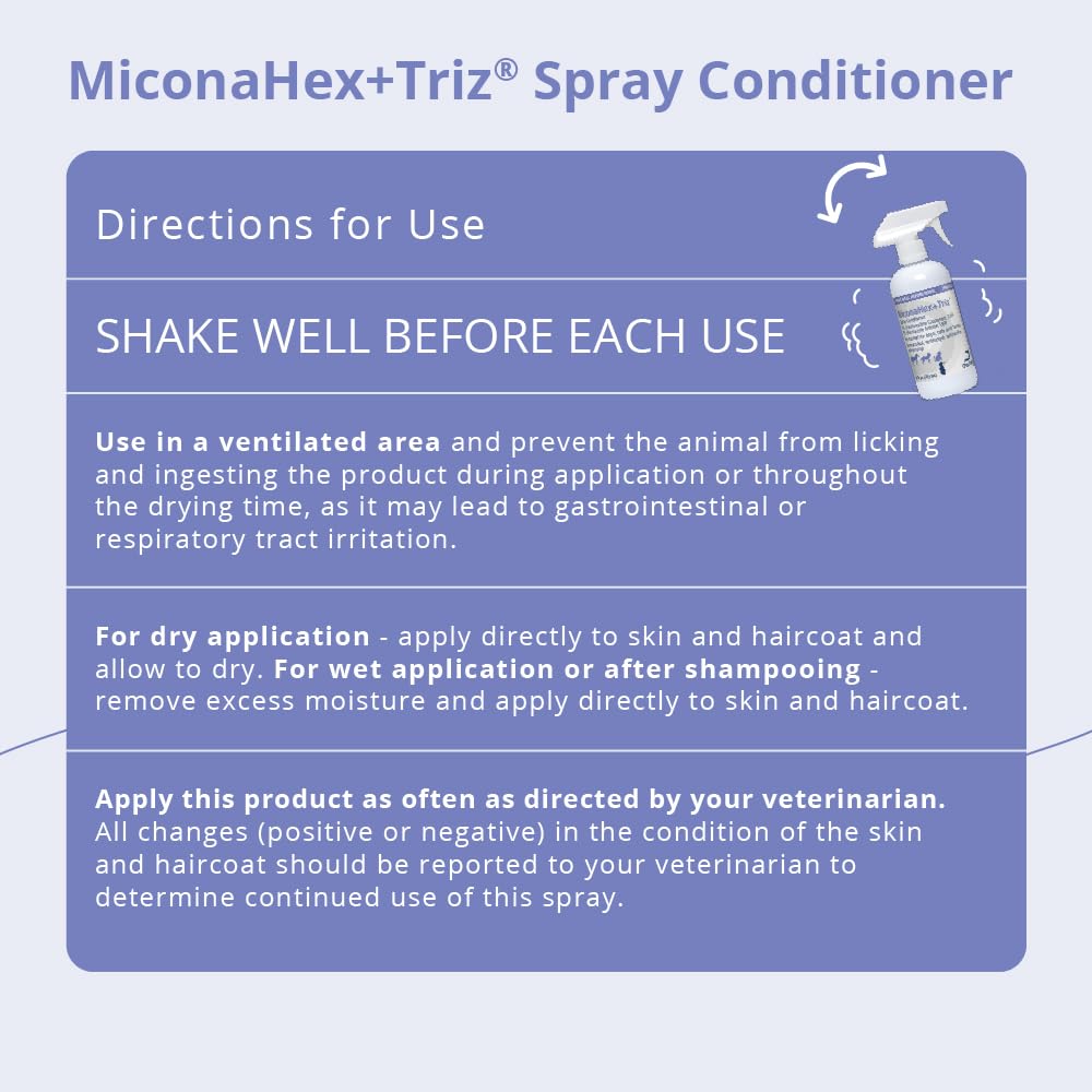 Miconahex+ Triz Spray for Dogs Cats and Horses, 16 oz