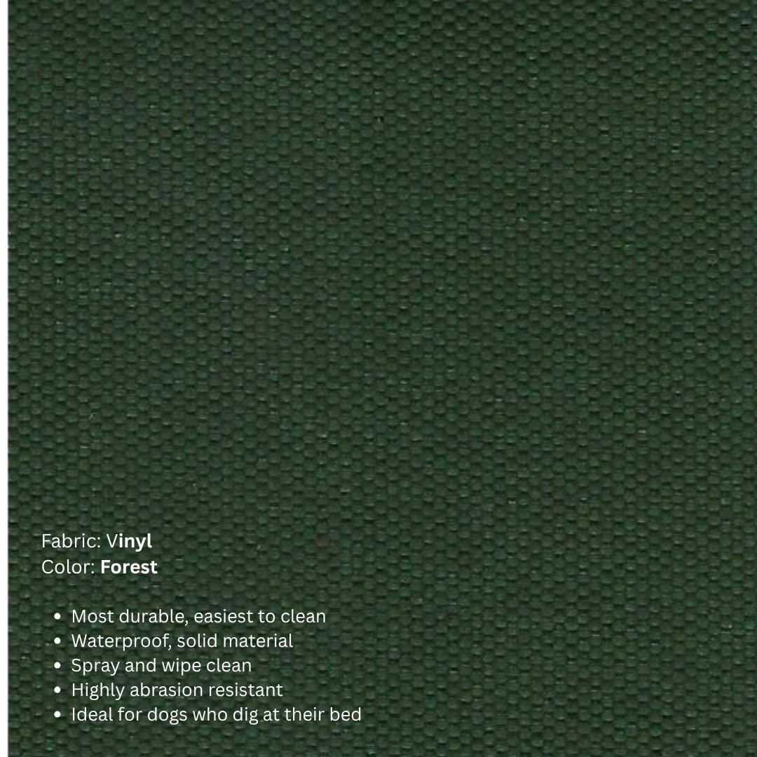 Kuranda Chewproof Elevated Dog Bed - Silver Aluminum - 30" x 20" - Heavy Duty Vinyl - Forest